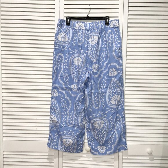 Joie 100% Linen Blue and White Capri Pants Size XL - Picture 2 of 3